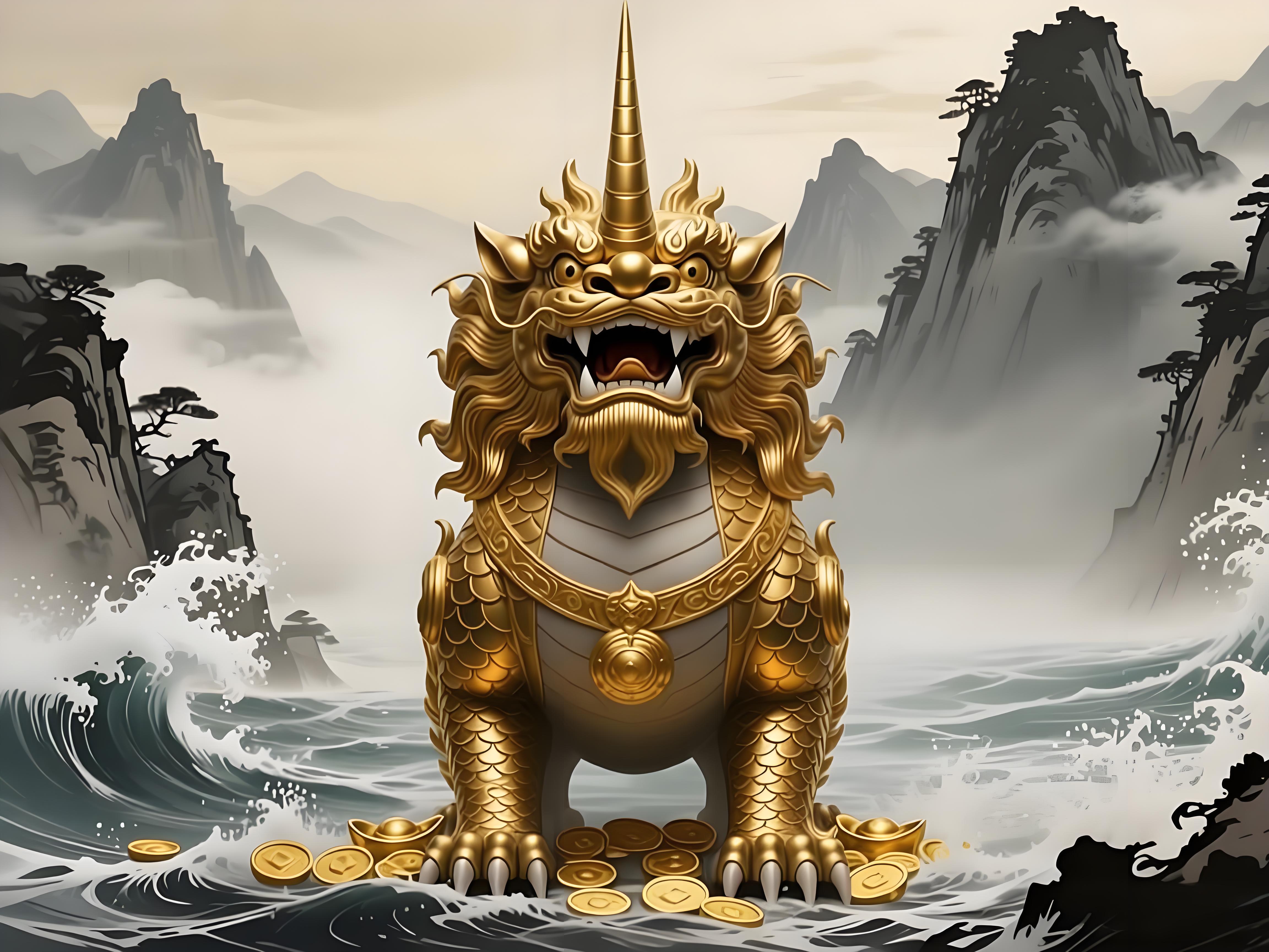 漫画风格貔貅画像